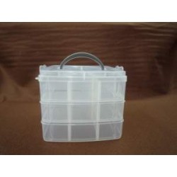 CAJA ORGANIZADORA CON 18 DIVISIONES EN  3 NIVELES -15X15X12CM