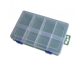 CAJA PLASTICO 20X13X4.5CM C/ 8 DIVISIONES