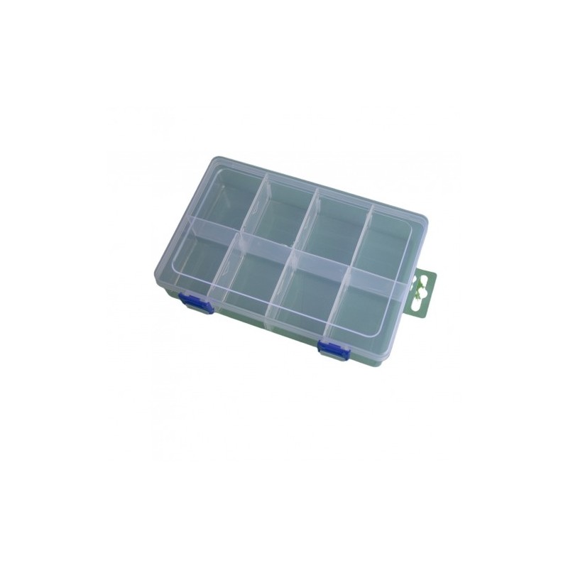 CAJA PLASTICO 20X13X4.5CM C/ 8 DIVISIONES